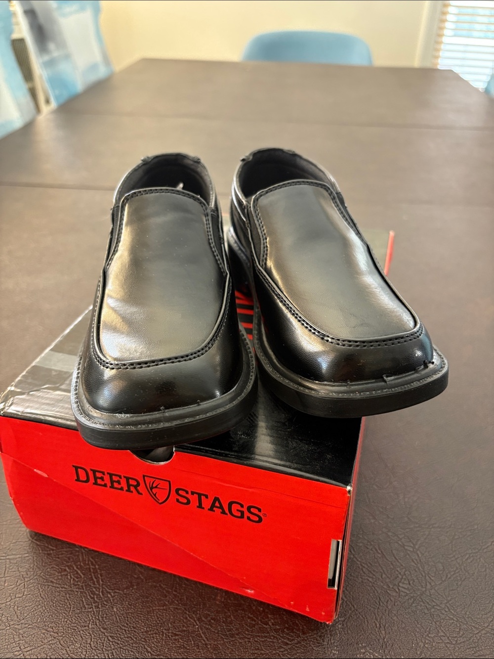 Deer Stags Kids Black Slip-On Dress Shoes 13.5M